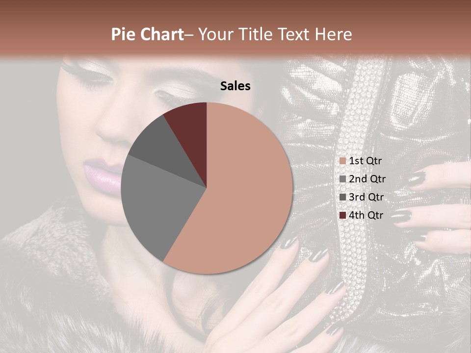 A Woman In A Fur Coat Holding A Purse PowerPoint Template