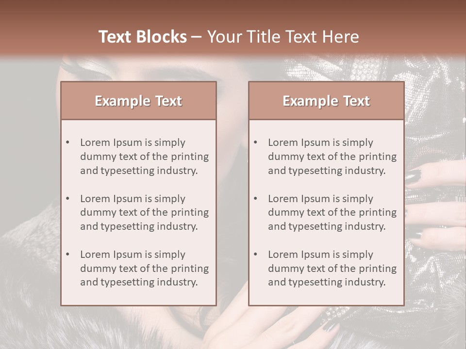 A Woman In A Fur Coat Holding A Purse PowerPoint Template