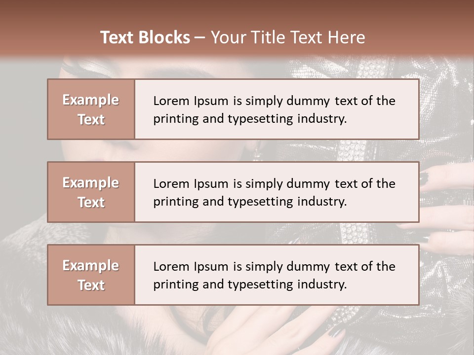 A Woman In A Fur Coat Holding A Purse PowerPoint Template