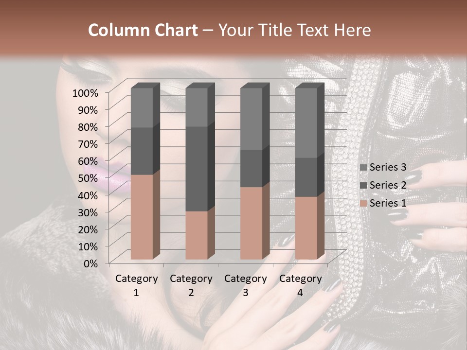 A Woman In A Fur Coat Holding A Purse PowerPoint Template