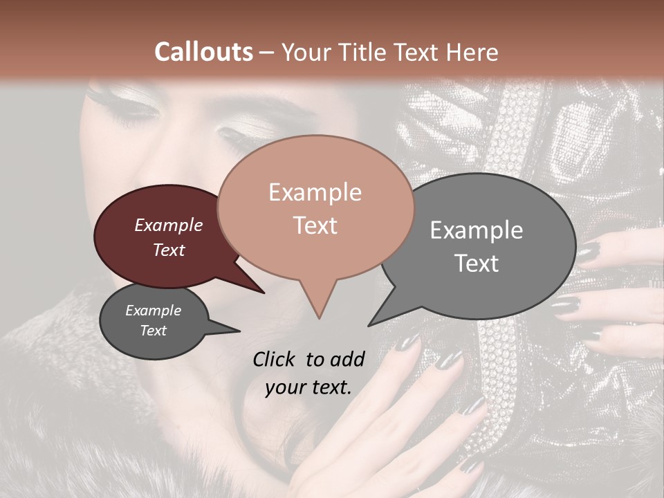 A Woman In A Fur Coat Holding A Purse PowerPoint Template