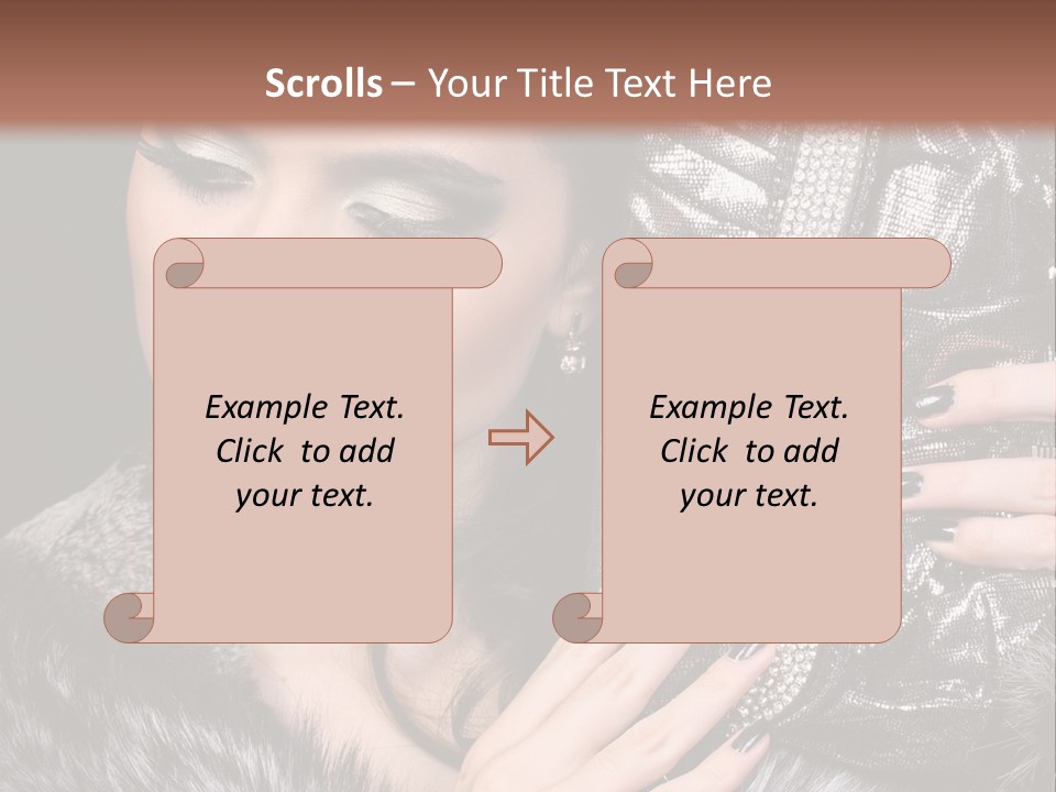 A Woman In A Fur Coat Holding A Purse PowerPoint Template