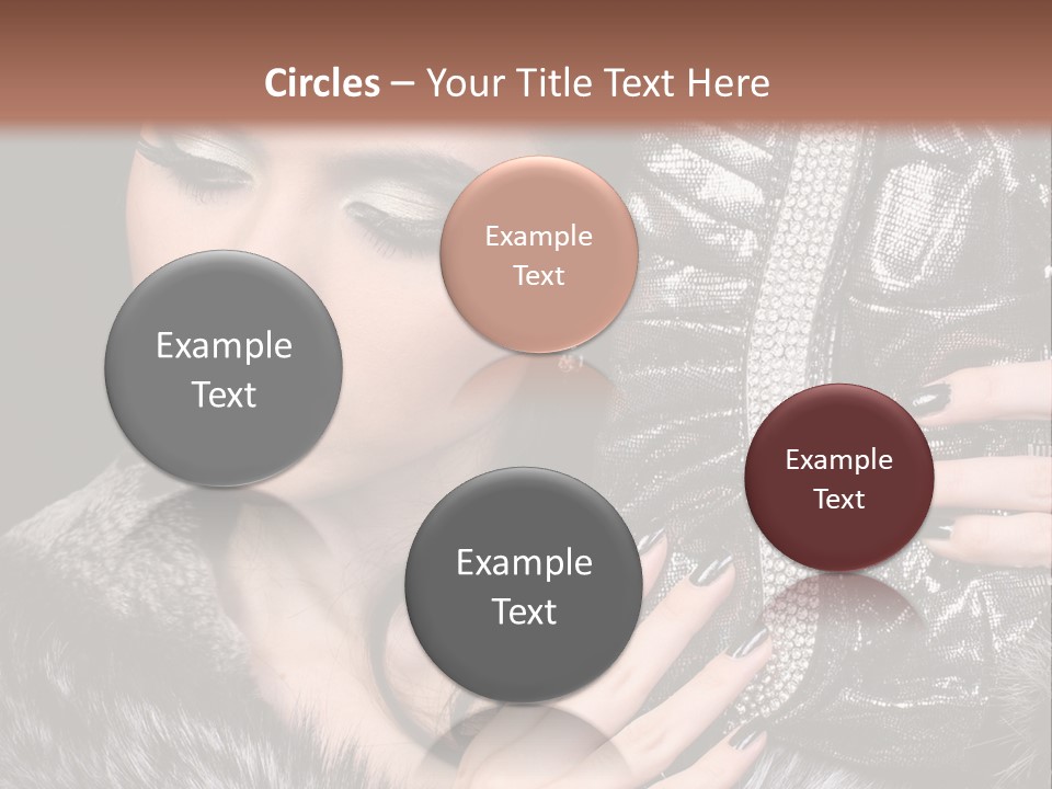 A Woman In A Fur Coat Holding A Purse PowerPoint Template