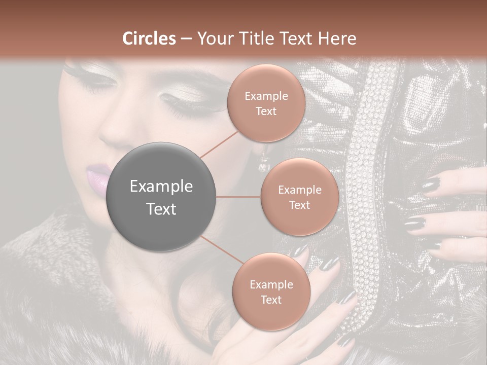 A Woman In A Fur Coat Holding A Purse PowerPoint Template