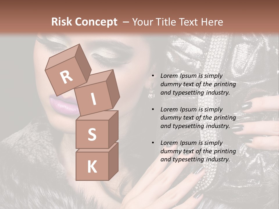 A Woman In A Fur Coat Holding A Purse PowerPoint Template