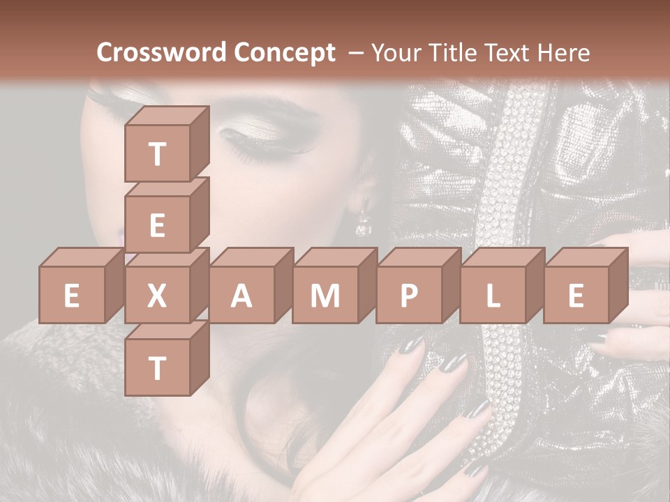 A Woman In A Fur Coat Holding A Purse PowerPoint Template