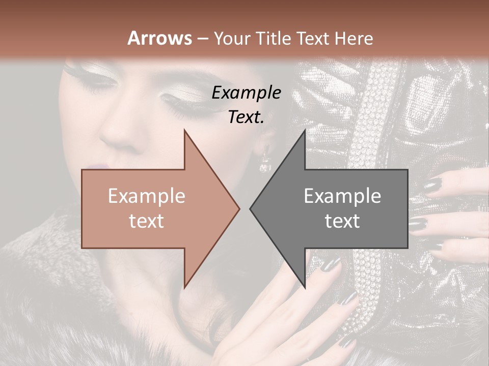 A Woman In A Fur Coat Holding A Purse PowerPoint Template