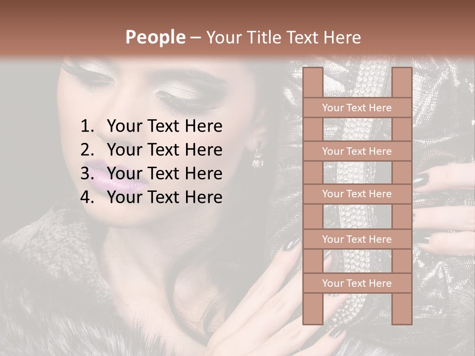 A Woman In A Fur Coat Holding A Purse PowerPoint Template