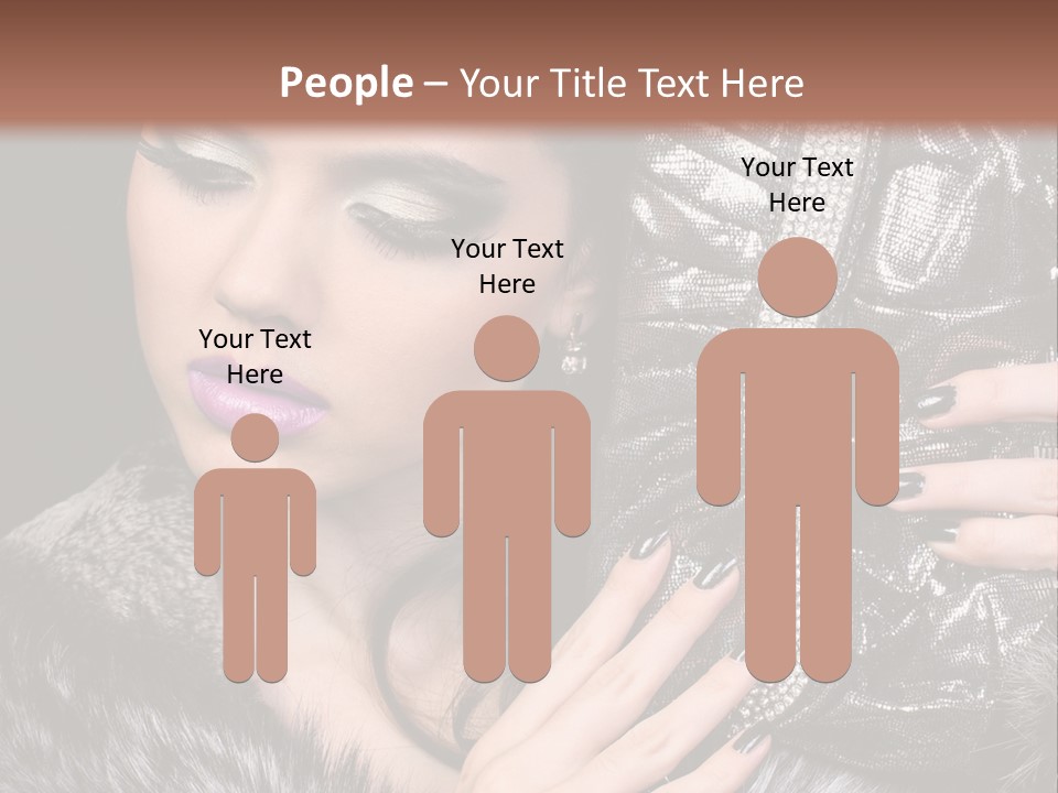 A Woman In A Fur Coat Holding A Purse PowerPoint Template