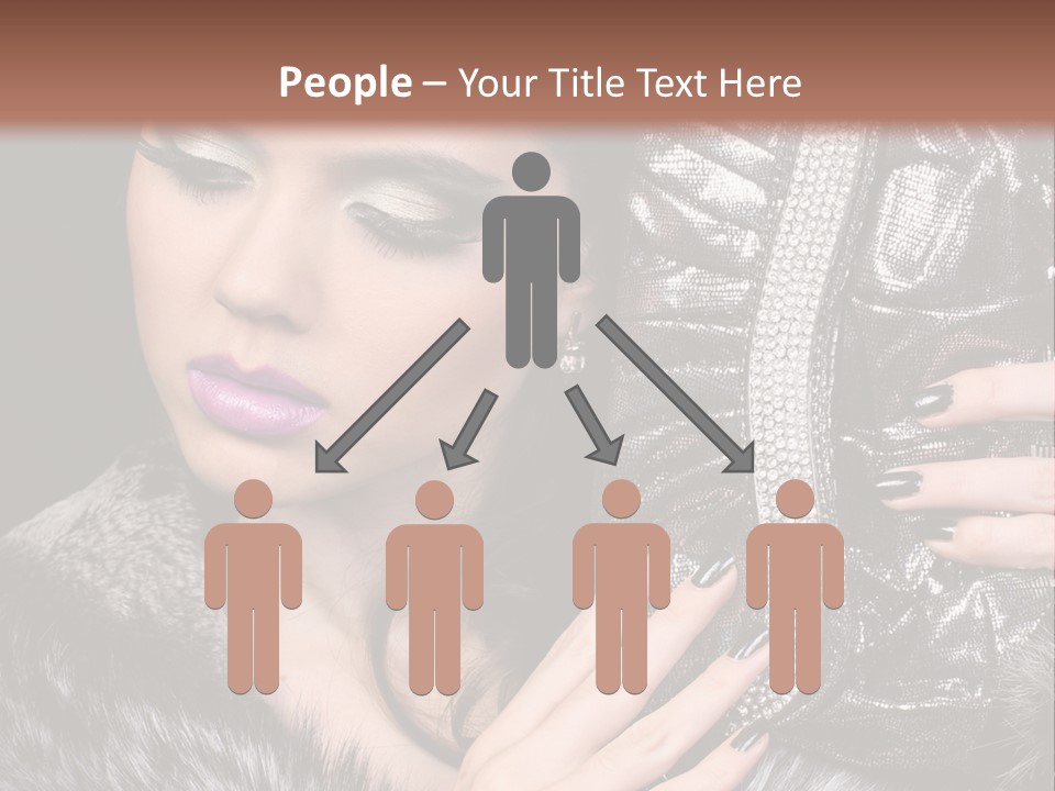 A Woman In A Fur Coat Holding A Purse PowerPoint Template
