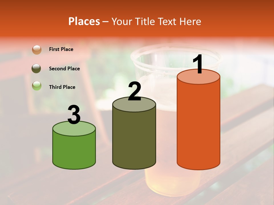 A Glass Of Beer Sitting On Top Of A Wooden Table PowerPoint Template