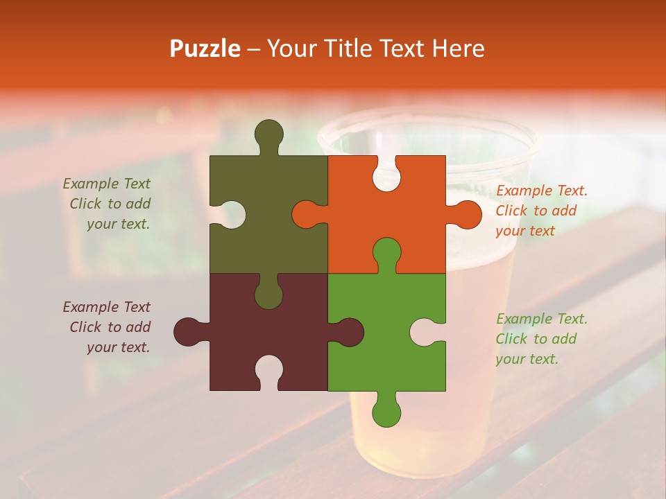 A Glass Of Beer Sitting On Top Of A Wooden Table PowerPoint Template