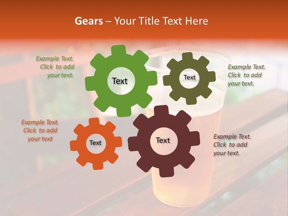 A Glass Of Beer Sitting On Top Of A Wooden Table PowerPoint Template