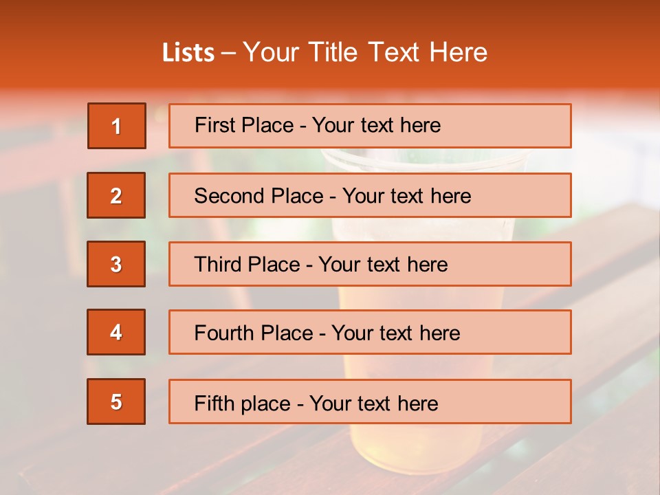 A Glass Of Beer Sitting On Top Of A Wooden Table PowerPoint Template