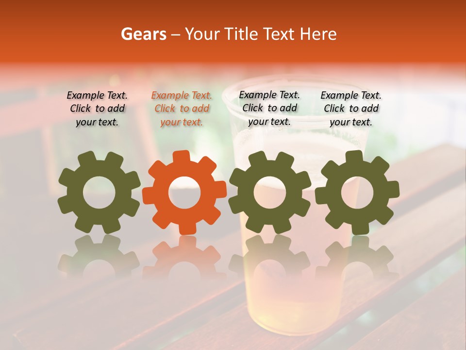 A Glass Of Beer Sitting On Top Of A Wooden Table PowerPoint Template