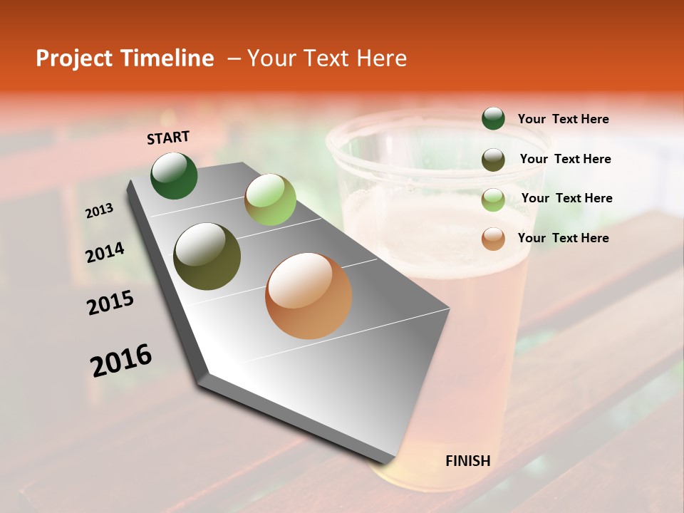 A Glass Of Beer Sitting On Top Of A Wooden Table PowerPoint Template