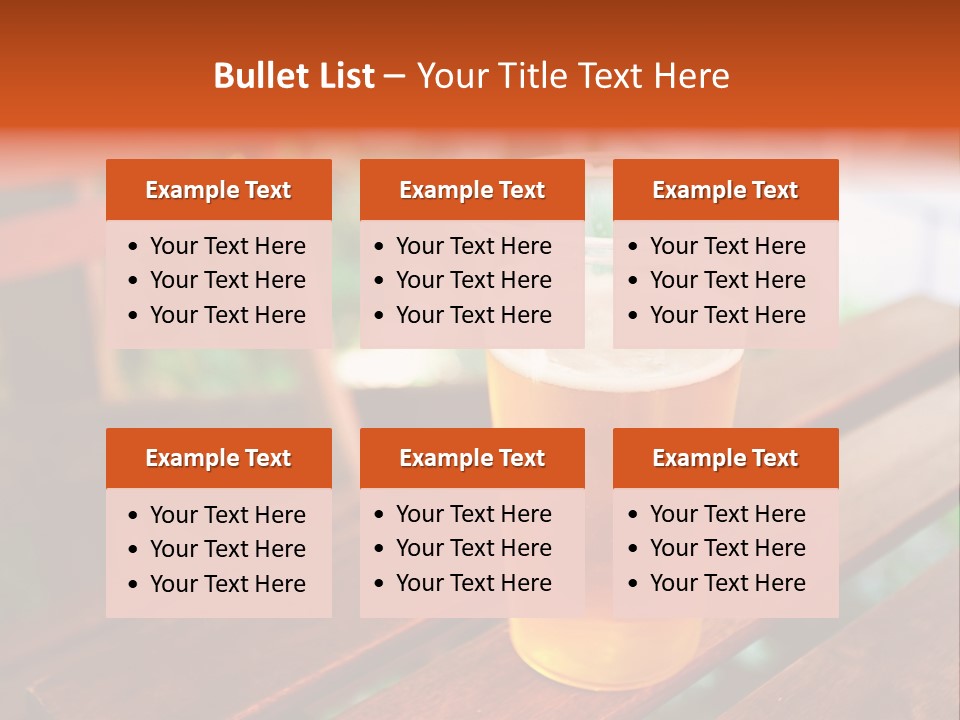 A Glass Of Beer Sitting On Top Of A Wooden Table PowerPoint Template