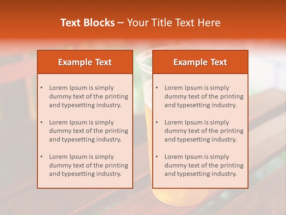 A Glass Of Beer Sitting On Top Of A Wooden Table PowerPoint Template
