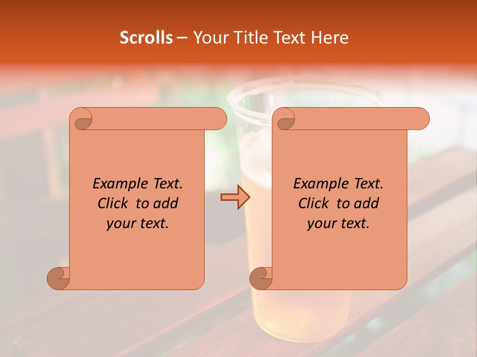 A Glass Of Beer Sitting On Top Of A Wooden Table PowerPoint Template