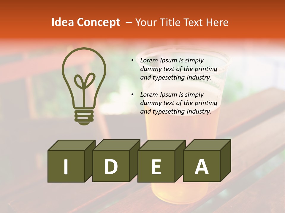 A Glass Of Beer Sitting On Top Of A Wooden Table PowerPoint Template