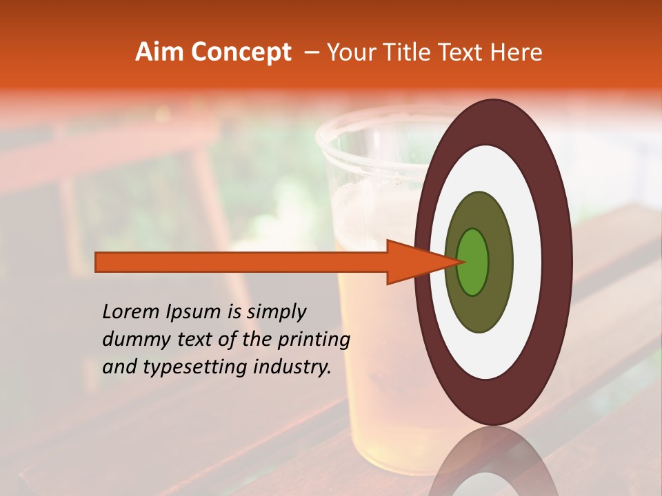 A Glass Of Beer Sitting On Top Of A Wooden Table PowerPoint Template