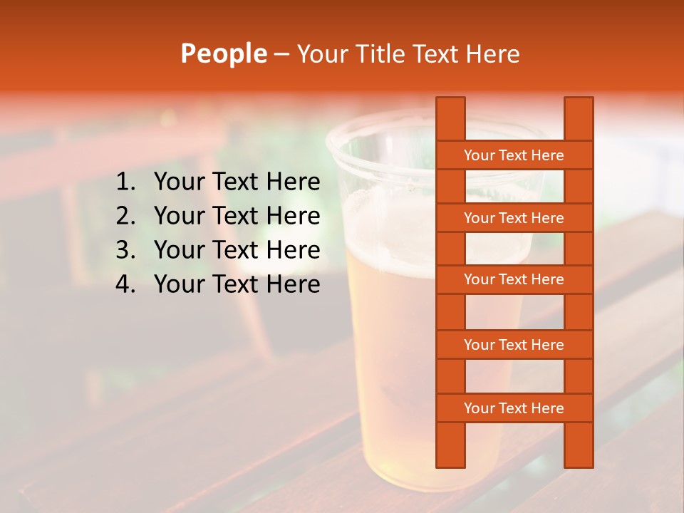 A Glass Of Beer Sitting On Top Of A Wooden Table PowerPoint Template