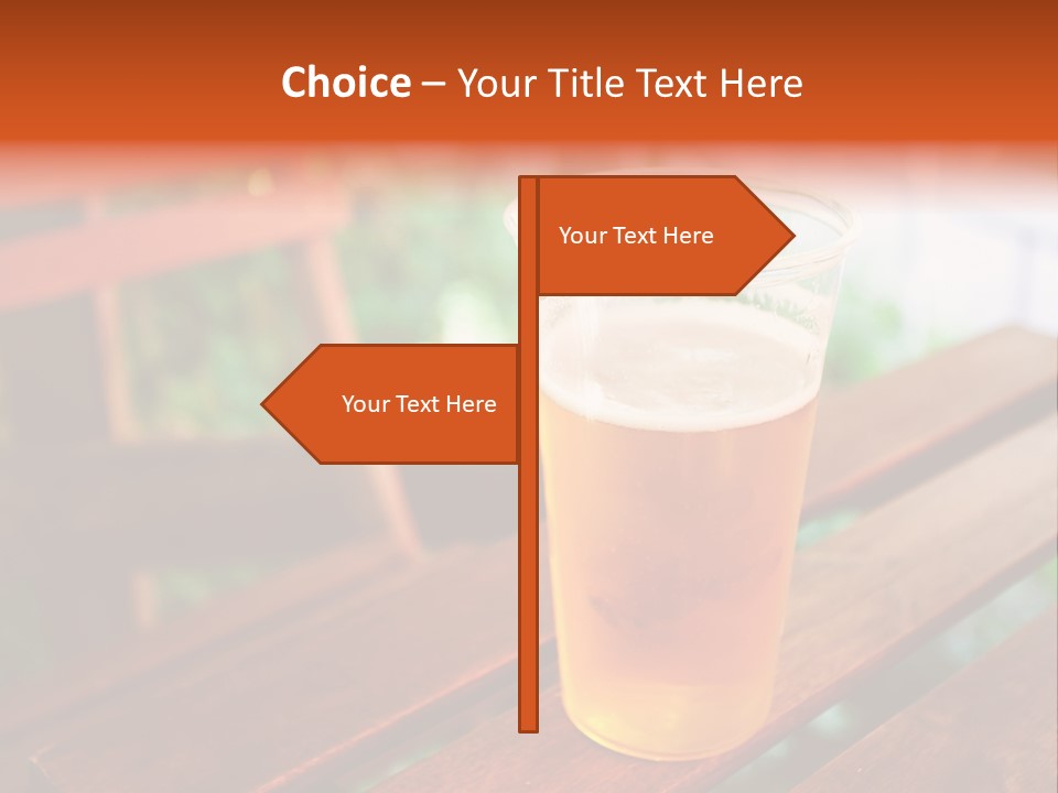 A Glass Of Beer Sitting On Top Of A Wooden Table PowerPoint Template