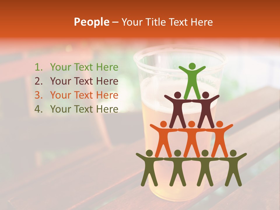 A Glass Of Beer Sitting On Top Of A Wooden Table PowerPoint Template