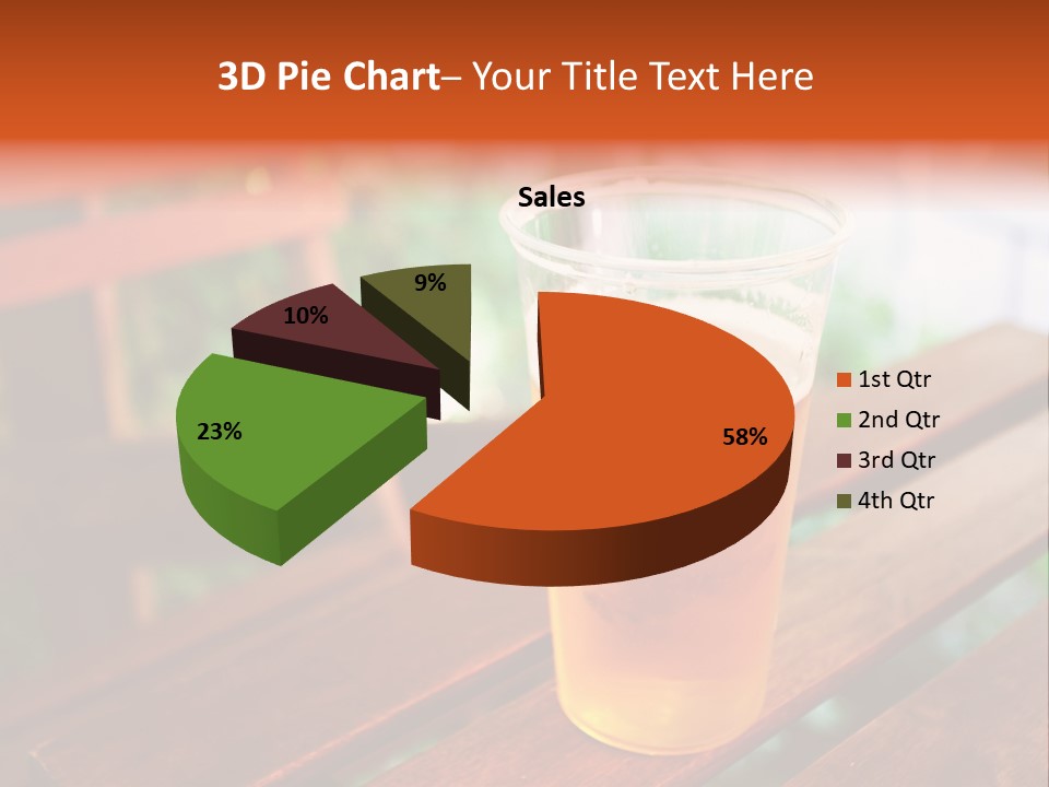 A Glass Of Beer Sitting On Top Of A Wooden Table PowerPoint Template