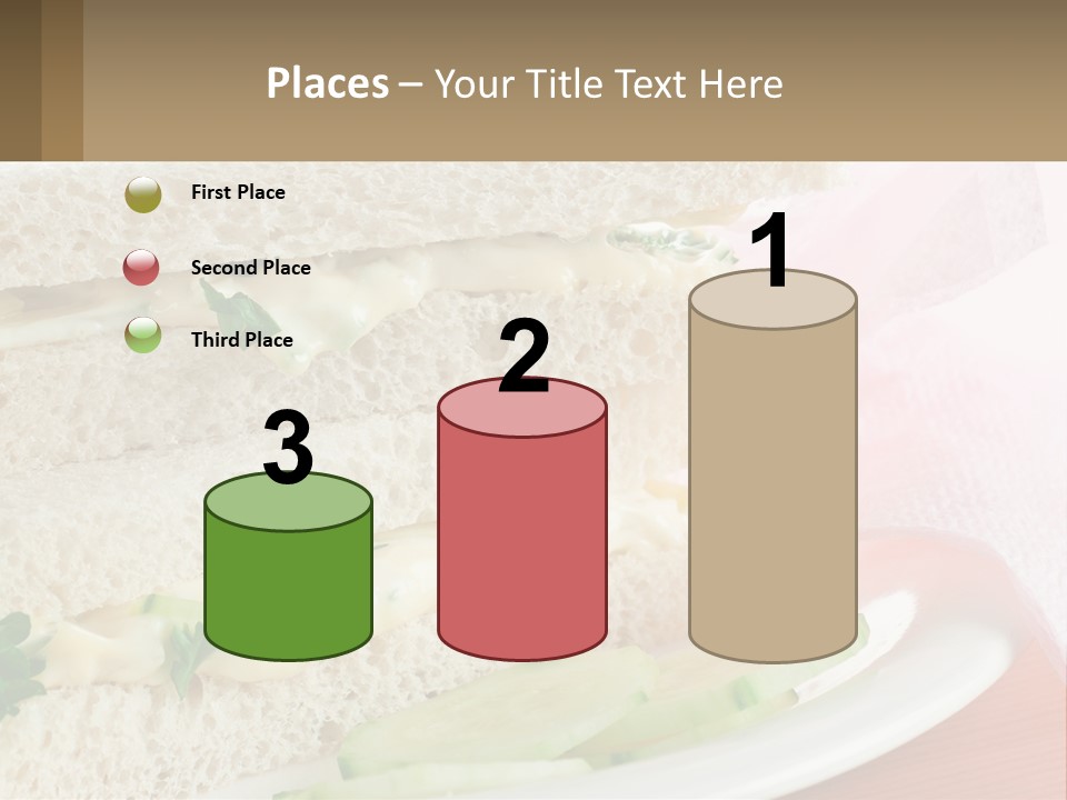 A White Plate Topped With A Sandwich On Top Of A Table PowerPoint Template