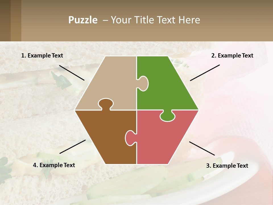 A White Plate Topped With A Sandwich On Top Of A Table PowerPoint Template