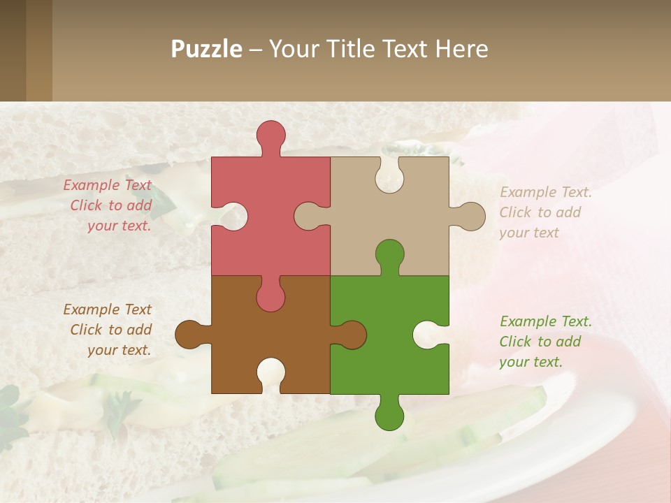 A White Plate Topped With A Sandwich On Top Of A Table PowerPoint Template