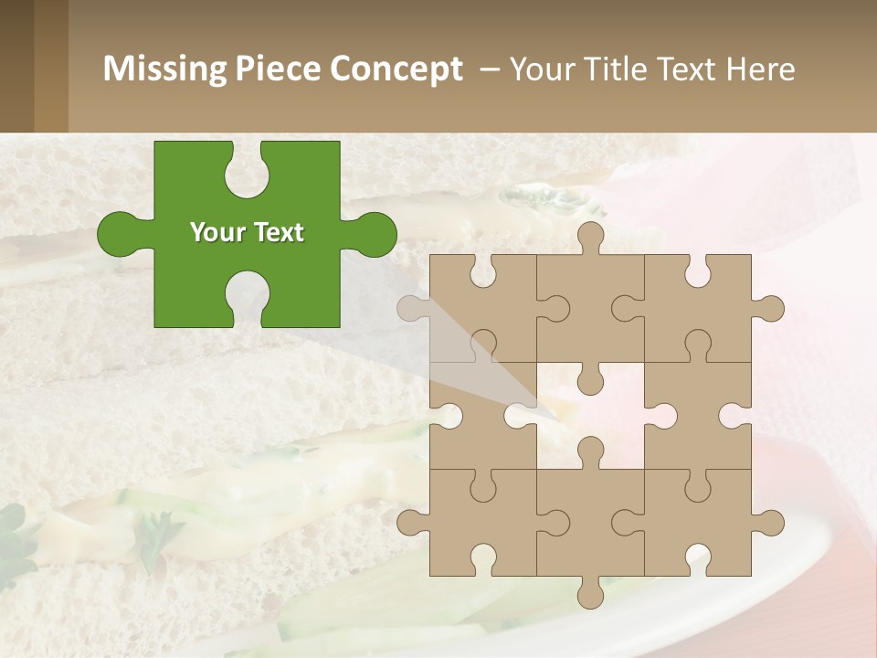 A White Plate Topped With A Sandwich On Top Of A Table PowerPoint Template