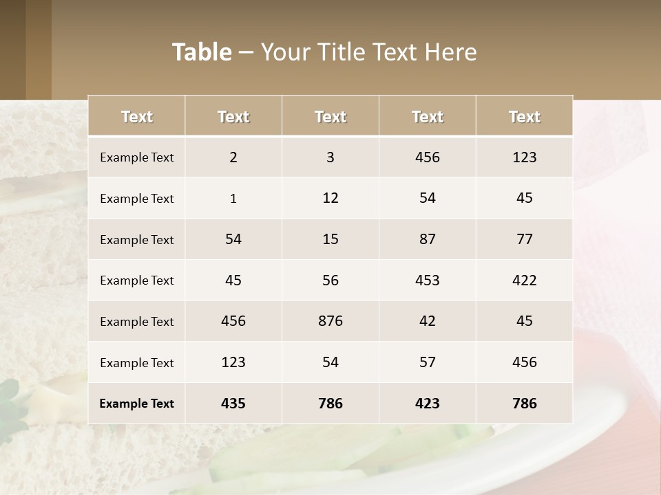 A White Plate Topped With A Sandwich On Top Of A Table PowerPoint Template