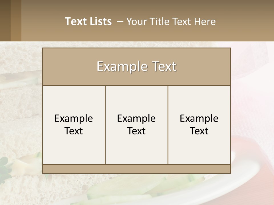 A White Plate Topped With A Sandwich On Top Of A Table PowerPoint Template