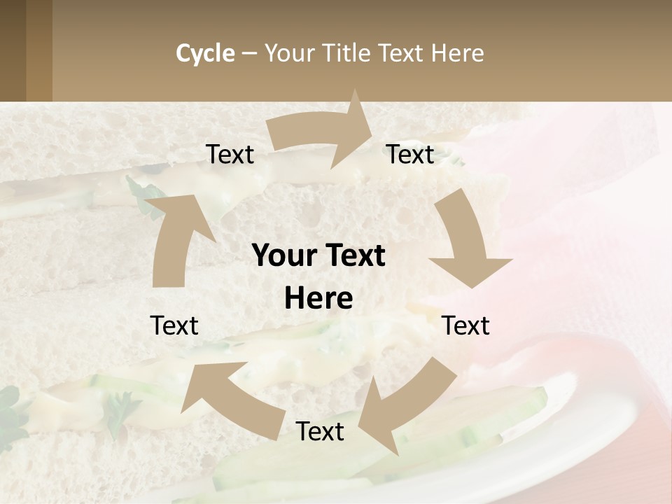 A White Plate Topped With A Sandwich On Top Of A Table PowerPoint Template