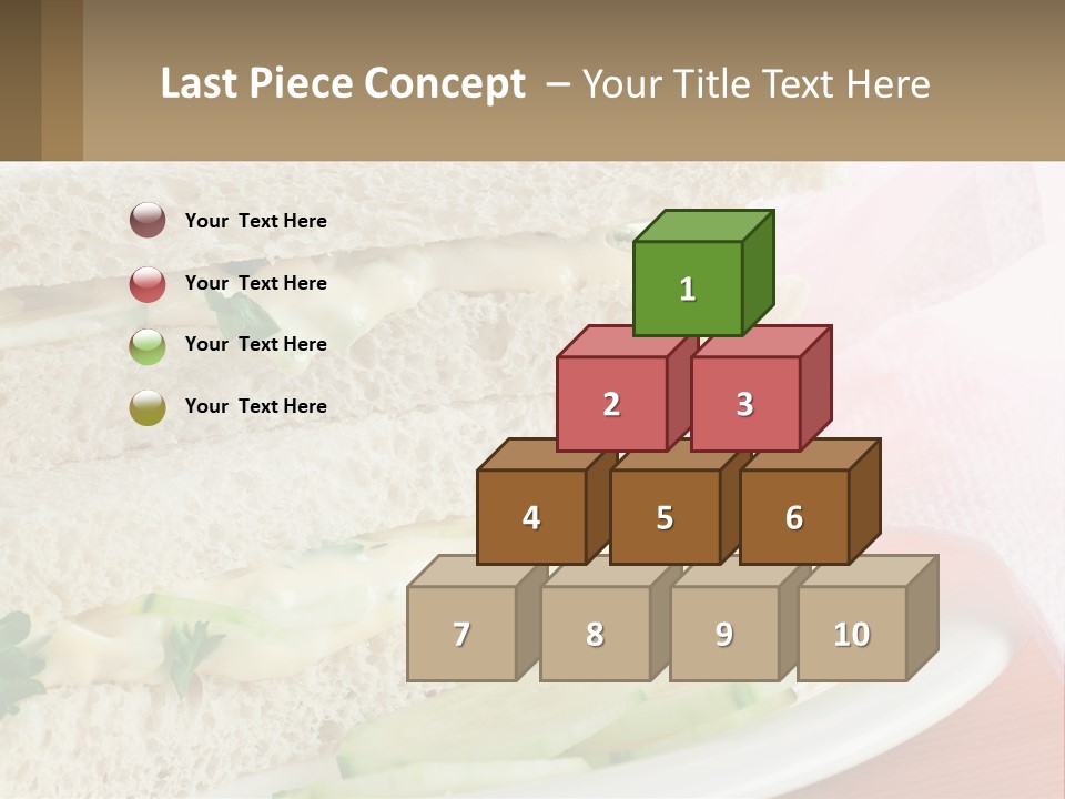 A White Plate Topped With A Sandwich On Top Of A Table PowerPoint Template