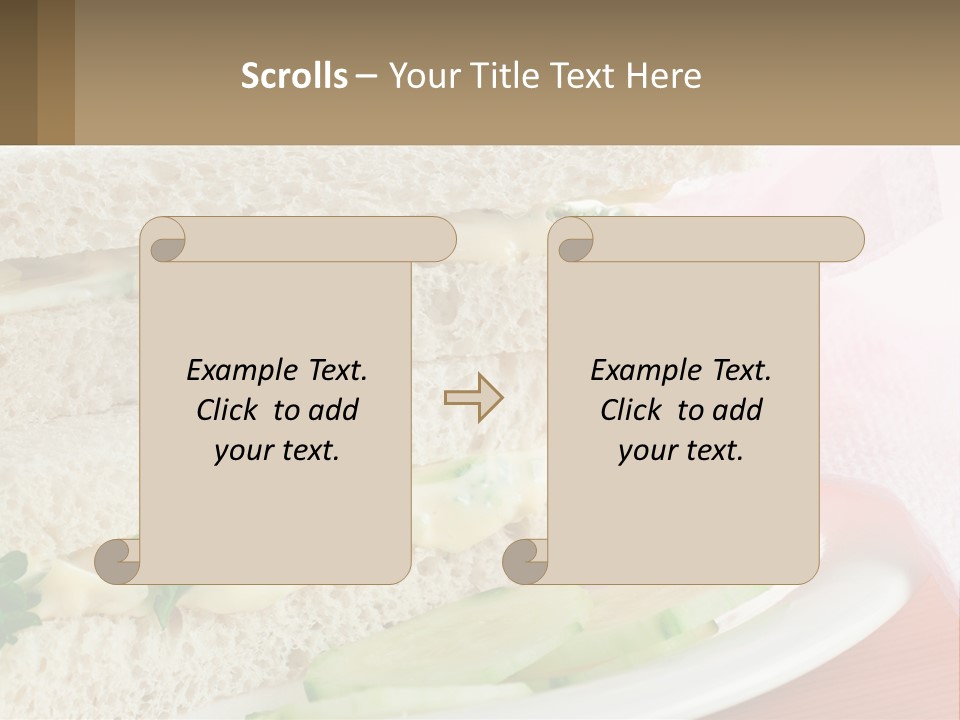 A White Plate Topped With A Sandwich On Top Of A Table PowerPoint Template