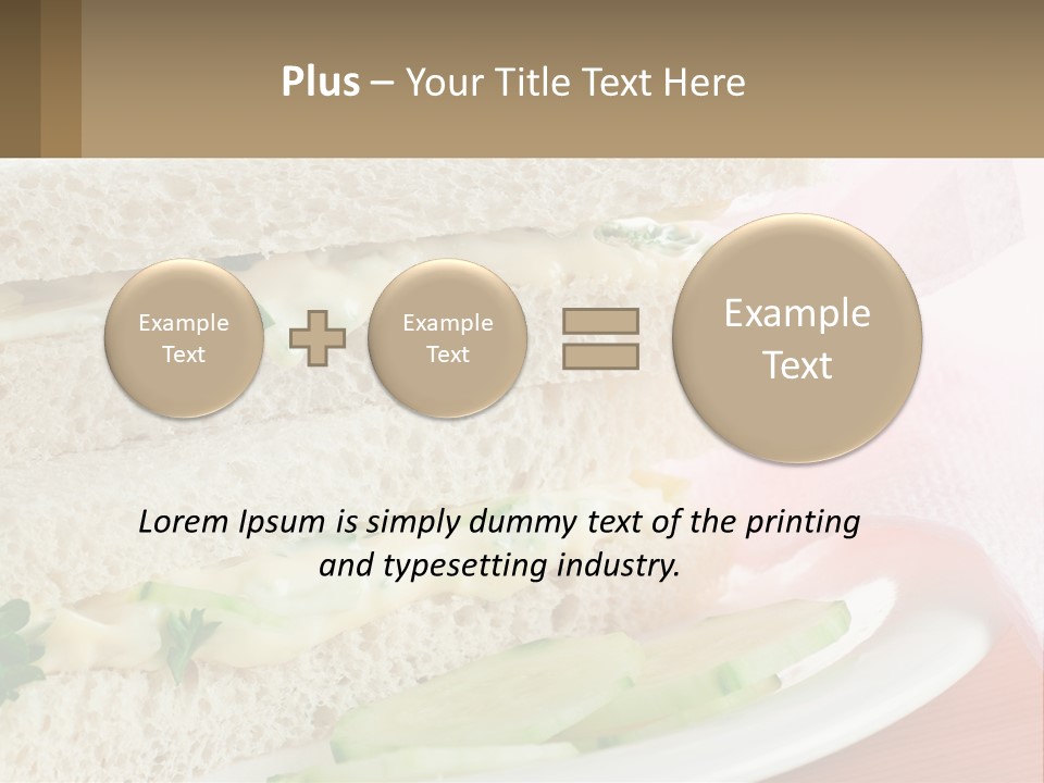 A White Plate Topped With A Sandwich On Top Of A Table PowerPoint Template