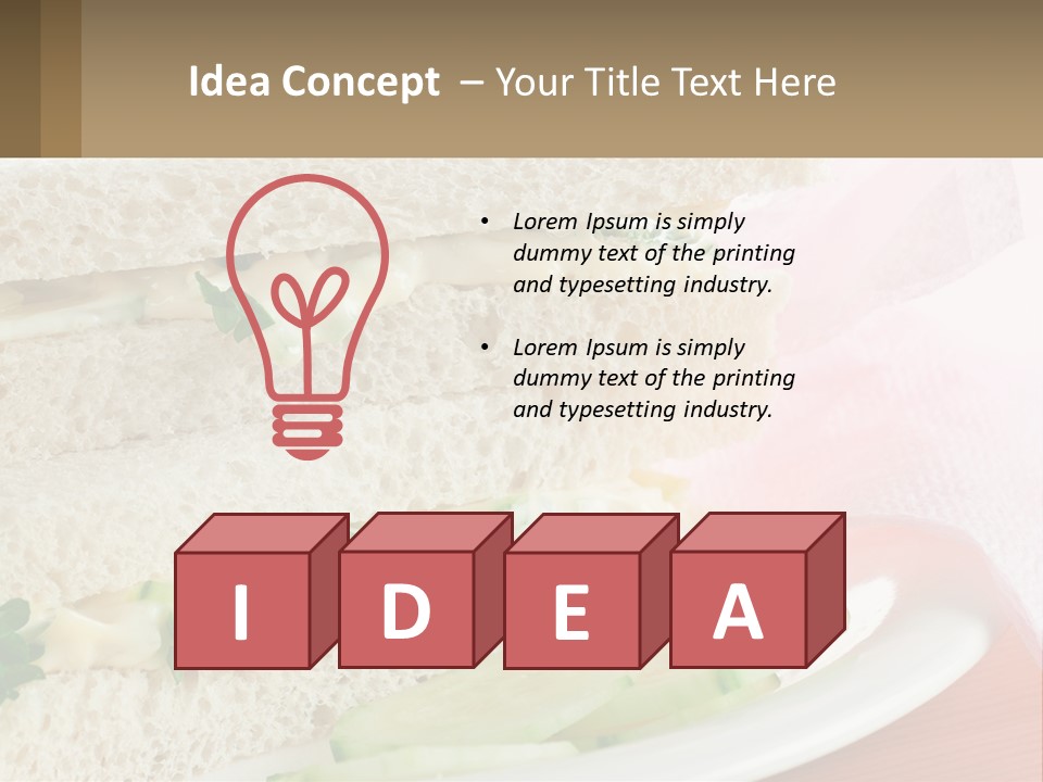 A White Plate Topped With A Sandwich On Top Of A Table PowerPoint Template