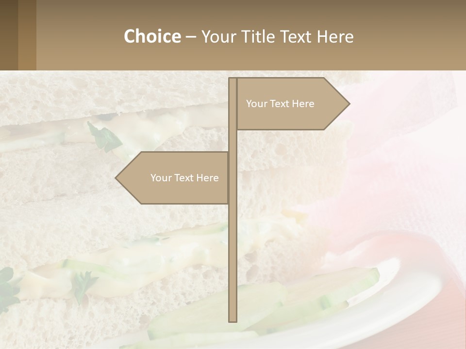 A White Plate Topped With A Sandwich On Top Of A Table PowerPoint Template