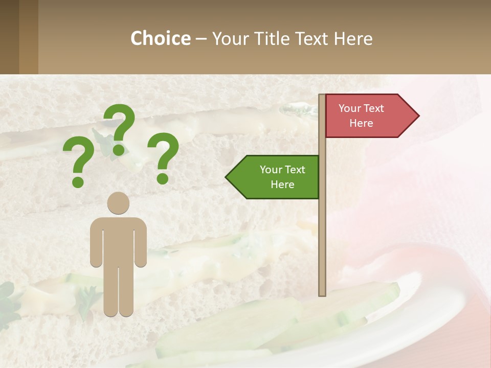 A White Plate Topped With A Sandwich On Top Of A Table PowerPoint Template