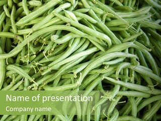 A Pile Of Green Beans Powerpoint Template PowerPoint Template