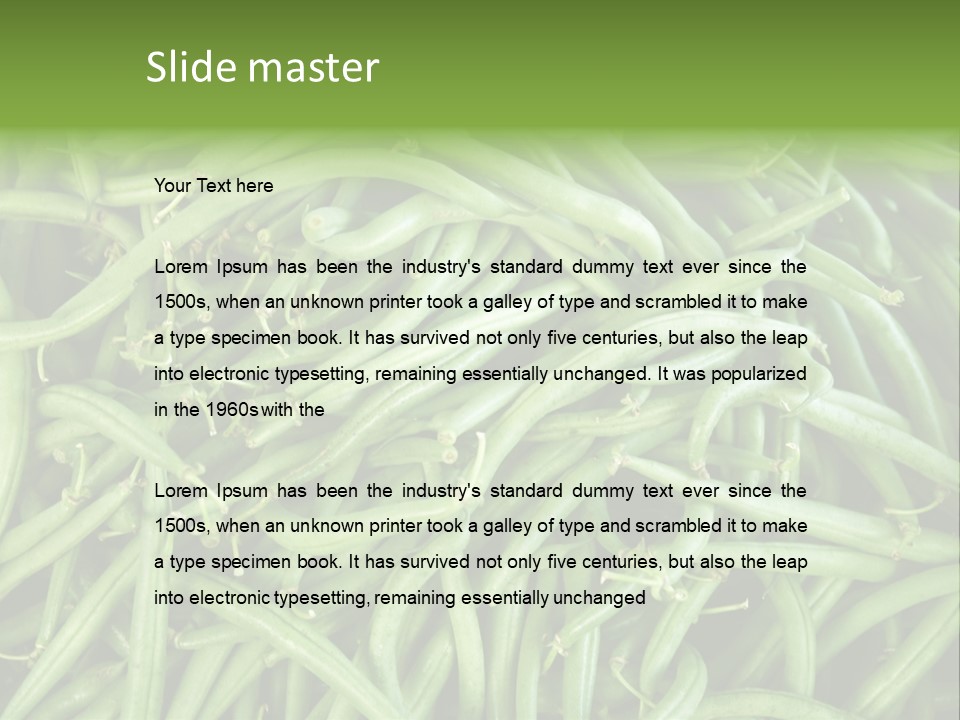 A Pile Of Green Beans Powerpoint Template PowerPoint Template