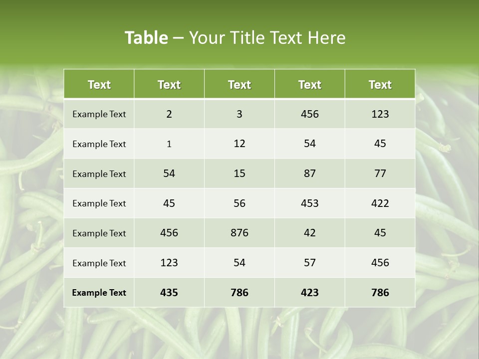 A Pile Of Green Beans Powerpoint Template PowerPoint Template