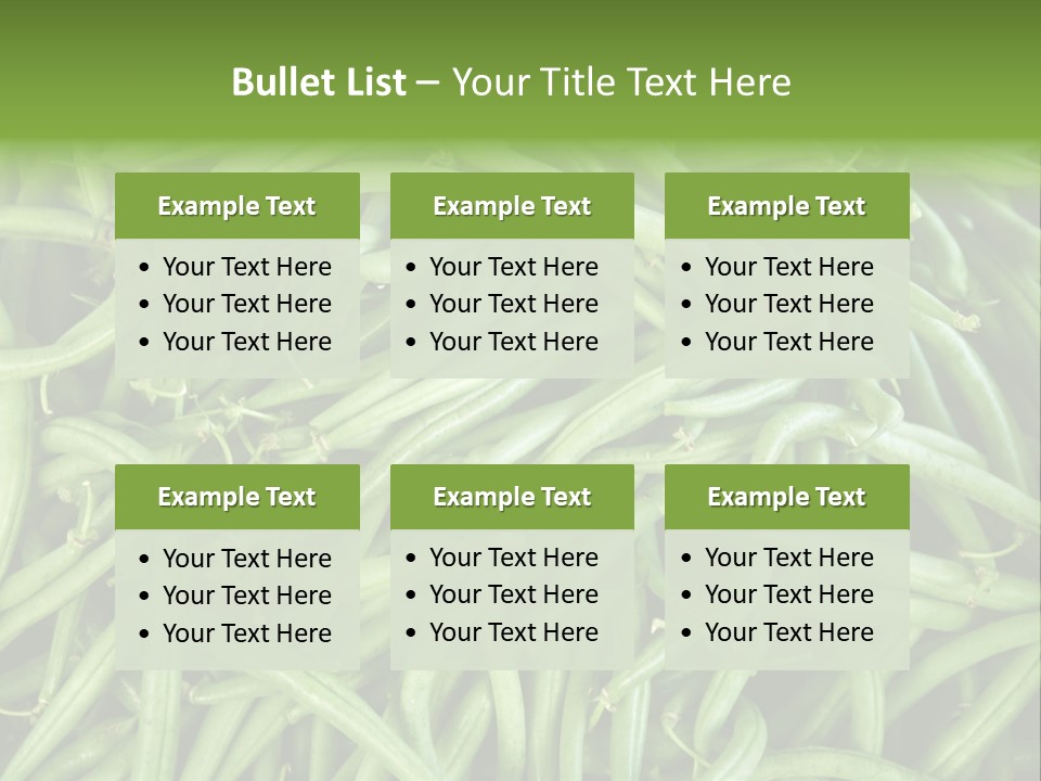 A Pile Of Green Beans Powerpoint Template PowerPoint Template