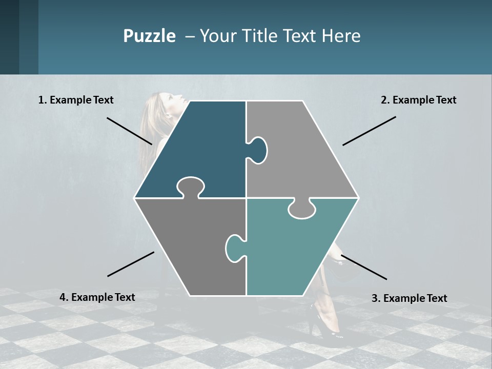 A Woman Sitting On A Chair Holding A Tablet PowerPoint Template