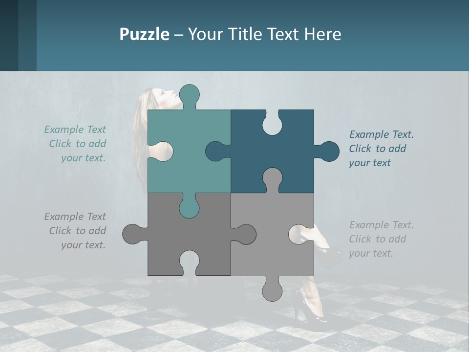 A Woman Sitting On A Chair Holding A Tablet PowerPoint Template