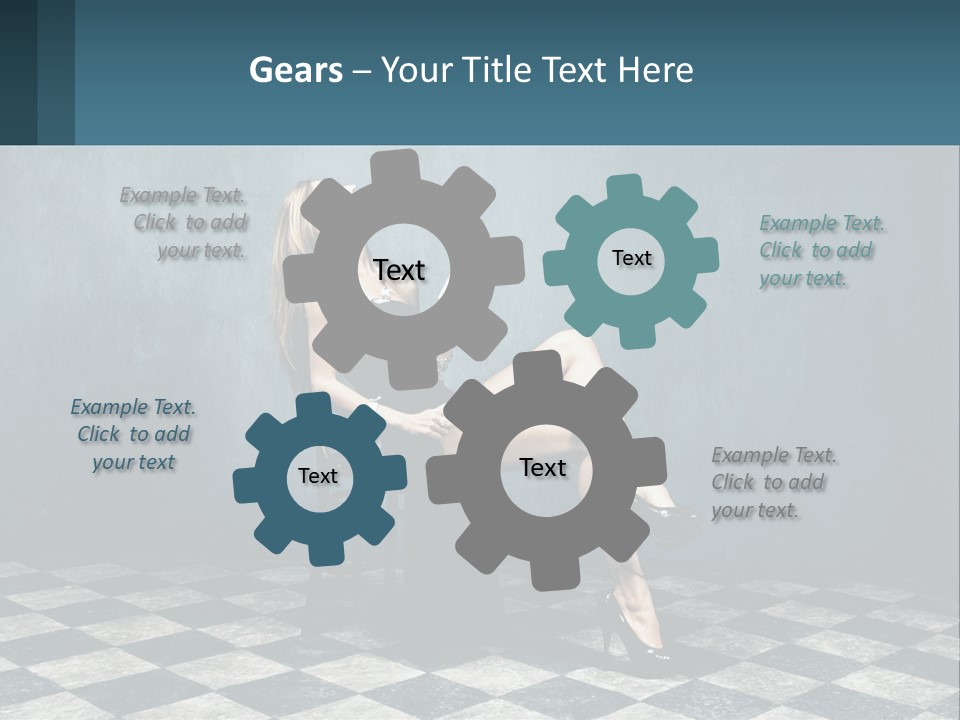 A Woman Sitting On A Chair Holding A Tablet PowerPoint Template