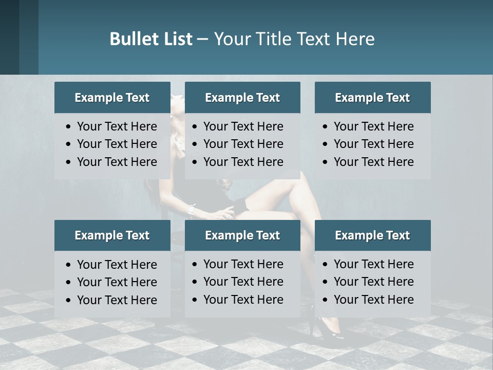 A Woman Sitting On A Chair Holding A Tablet PowerPoint Template